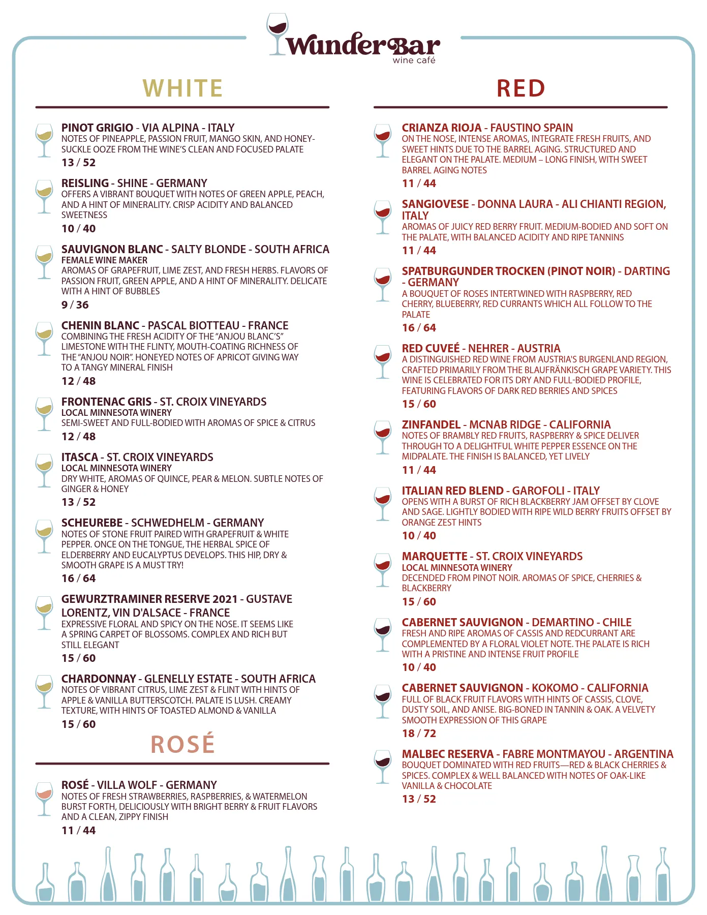 Page 1 of WunderBar Menu