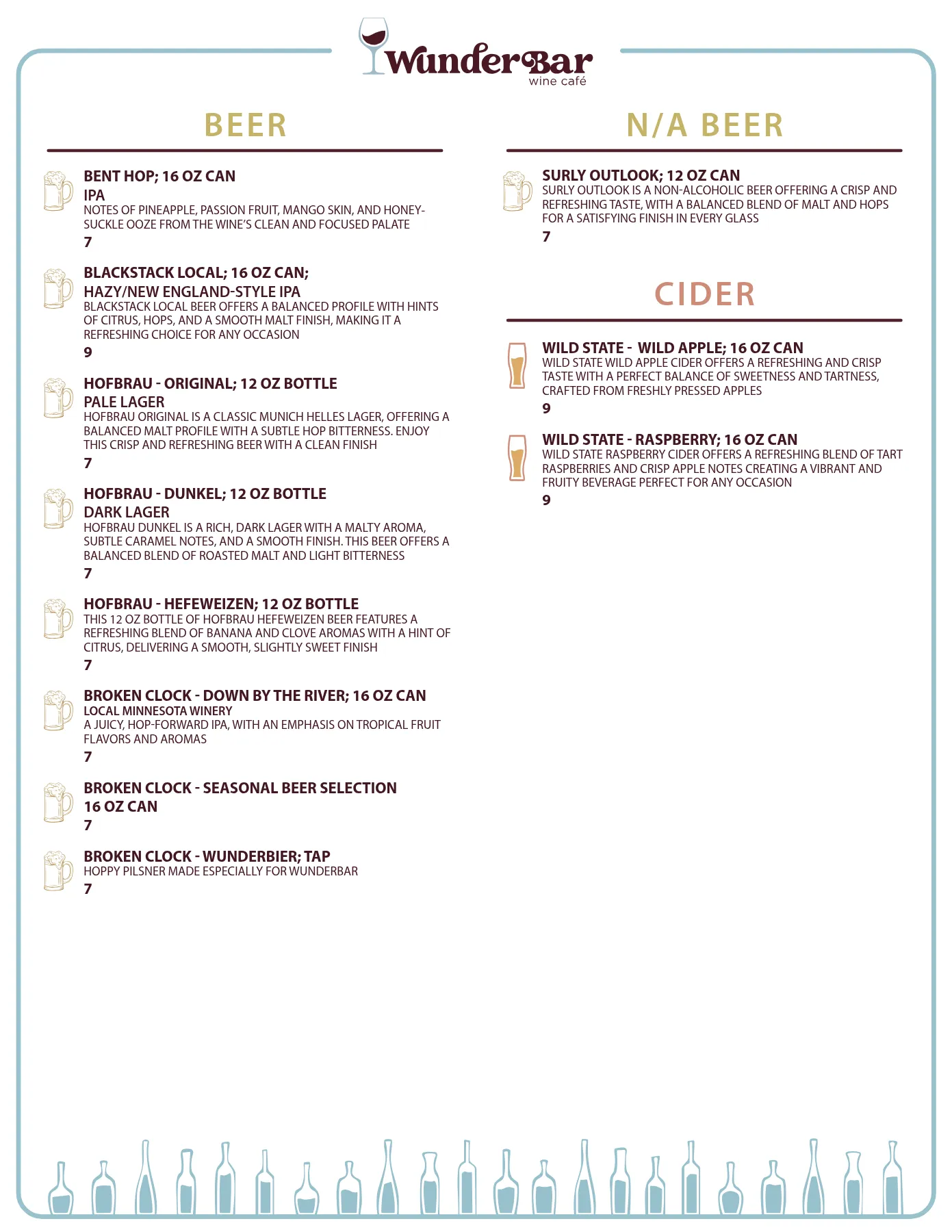 Page 3 of WunderBar Menu